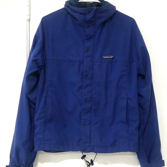 PATAGONIA MEN’S VTG BLUE PURPLE ZIP UP JACKET PACK AWSY HOODIE SMALL